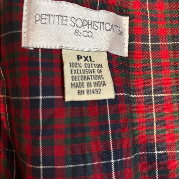 Petite Sophisticate PXL 2 pc vest & skirt patchwork plaid & floral - Picture 10 of 13